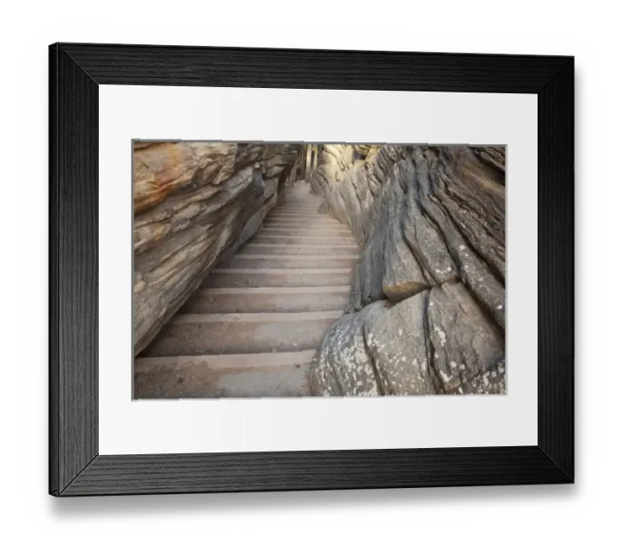 Framed Print : Canada, Alberta, Jasper National Park. Stairway on trail to Athabasca Falls area Framed Print : Canada, Alberta, Jasper National Park. Stairway on trail to Athabasca Falls area