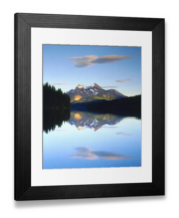 Framed Print : Canada; Alberta; Mountains reflecting in a lake in Jasper National Park