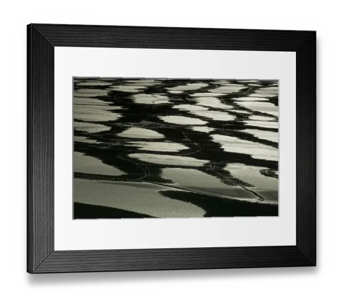 Framed Print : Canada, Alberta, Jasper National Park. Pattern of water on ice in alpine lake. Credit as