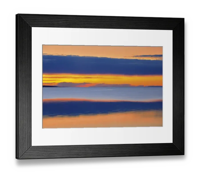 Framed Print : Canada, Alberta. Lesser Slave Lake abstract at sunset