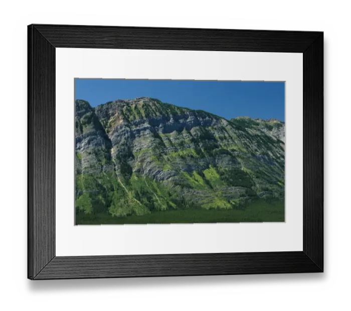 Framed Print : Canada, Alberta, Kananaskis Country. Limestone layers on mountain