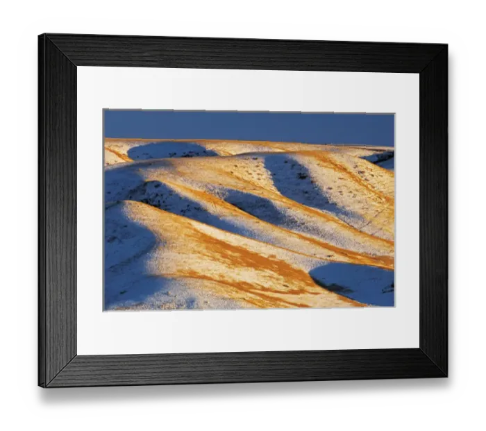 Framed Print : Canada, Alberta, Oldman Valley. Snow-covered hills at sunset Framed Print : Canada, Alberta, Oldman Valley. Snow-covered hills at sunset