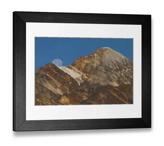 Framed Print : Jasper National Park; Pyramid Peak Setting Moon