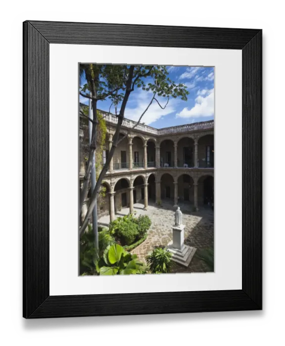 Framed Print : Cuba, Havana, Havana Vieja, Plaza de Armas, Museo de la Ciudad museum, courtyard
