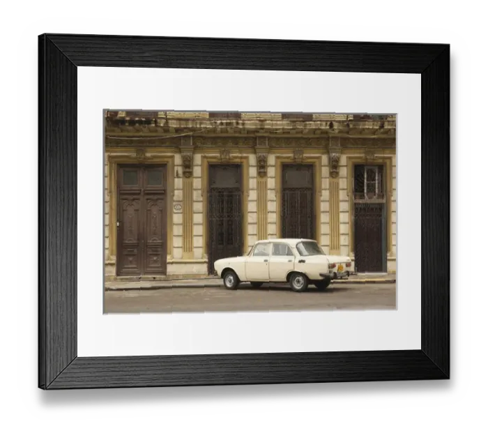 Framed Print : Cuba, Havana, Havana Vieja, Soviet-era Moskvich car Framed Print : Cuba, Havana, Havana Vieja, Soviet-era Moskvich car