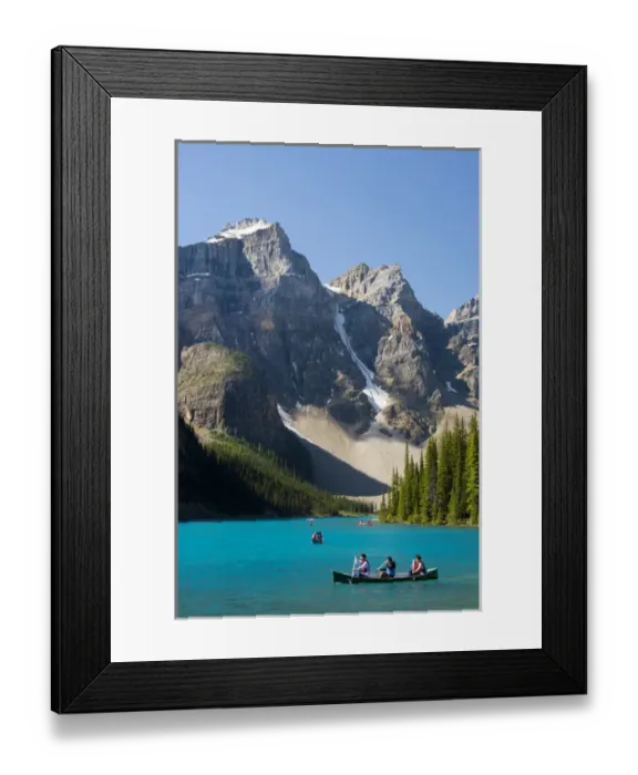 Framed Print : Boating; Moraine lake; reflection; Canadian Rockies; Banff National Park; Alberta; Canada Framed Print : Boating; Moraine lake; reflection; Canadian Rockies; Banff National Park; Alberta; Canada