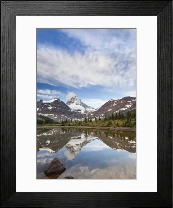 Framed Print : Canada, British Columbia, Mount Assiniboine Provincial Park. Sunrise on tarn at Magog Lake Meadows Framed Print : Canada, British Columbia, Mount Assiniboine Provincial Park. Sunrise on tarn at Magog Lake Meadows