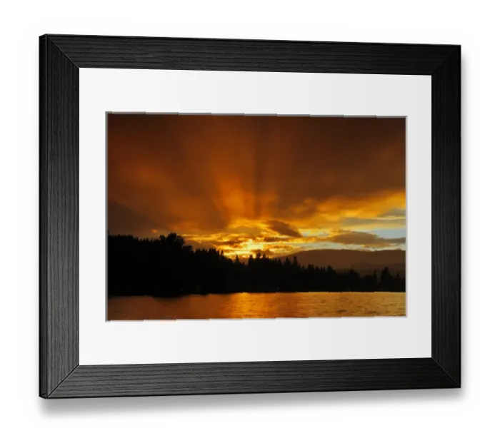 Framed Print : Canada, British Columbia, Blind Bay. God rays at sunset on Sushwap Lake. Credit as Framed Print : Canada, British Columbia, Blind Bay. God rays at sunset on Sushwap Lake. Credit as