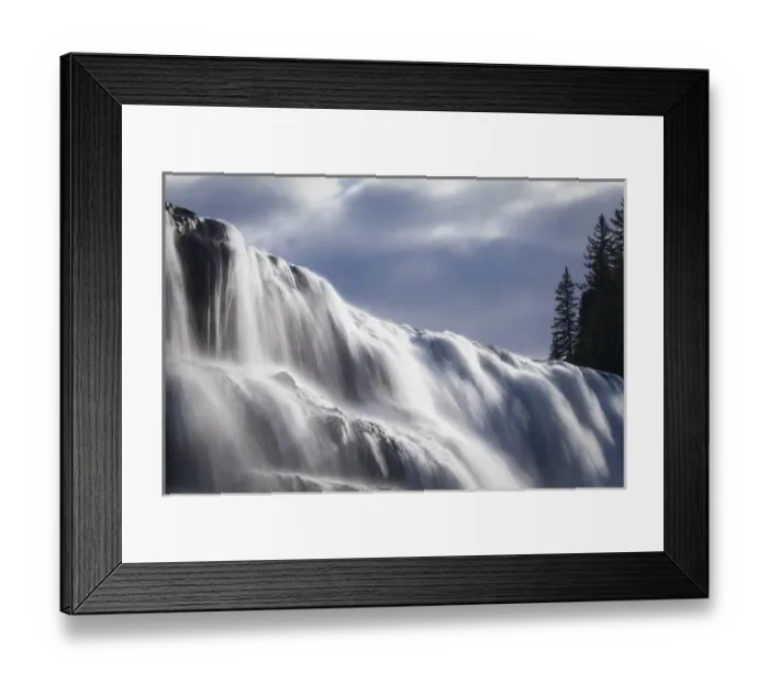 Framed Print : Canada, British Columbia, Wells Gray Provincial Park. Sunlight on Dawson Falls. Credit as Framed Print : Canada, British Columbia, Wells Gray Provincial Park. Sunlight on Dawson Falls. Credit as