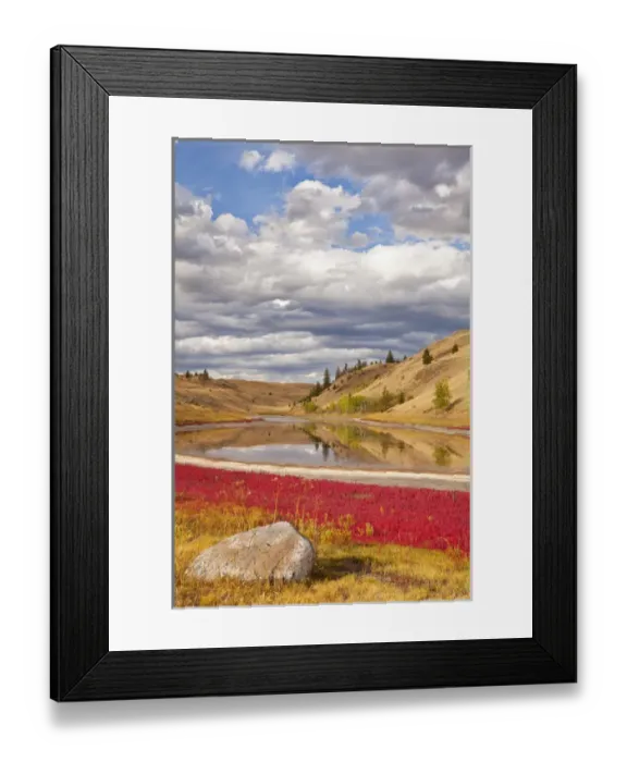 Framed Print : Canada, British Columbia, Kamloops, Lac Du Bois Grasslands Park. Landscape of small lake