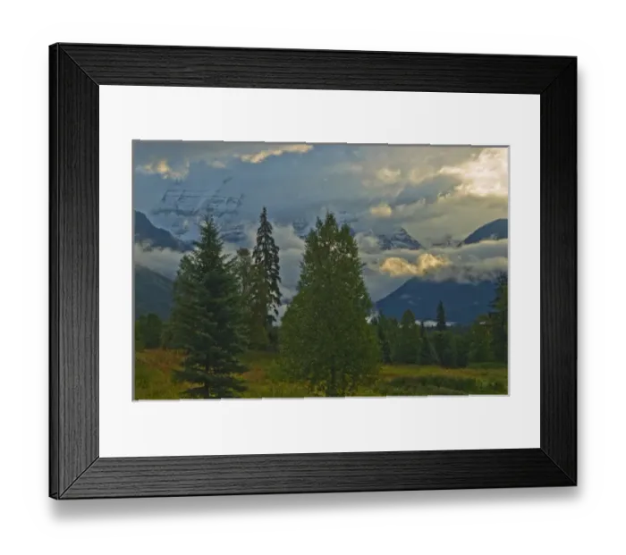 Framed Print : Canada, British Columbia, Mt. Robson Provincial Park. Storm clouds over Canadian Rocky Mountains