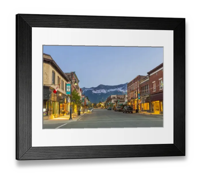 Framed Print : Historic 2nd street in downtown Fernie, British Columbia, Canada Framed Print : Historic 2nd street in downtown Fernie, British Columbia, Canada