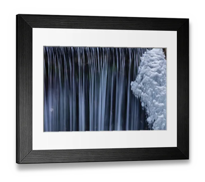 Framed Print : Water flowes by ice formation along Falls Creek in winter near Nelson, British Columbia Framed Print : Water flowes by ice formation along Falls Creek in winter near Nelson, British Columbia
