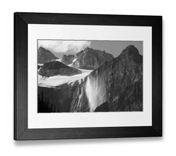 Framed Print : Glacial Waterfall, Rocky Mountains, Moraine Lake Area, Banff National Park, Alberta