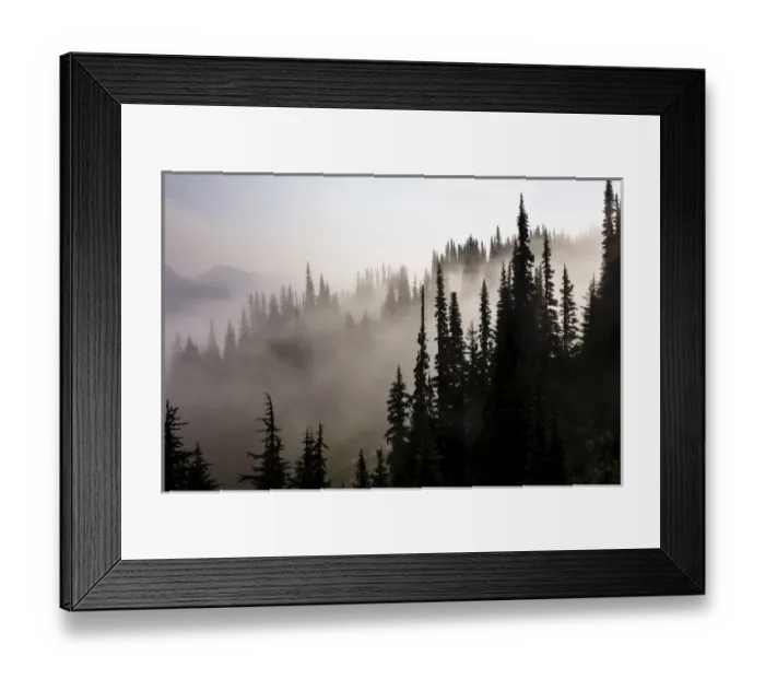 Framed Print : British Columbia, Whistler. Coming out of the clouds on Whistler Mountain