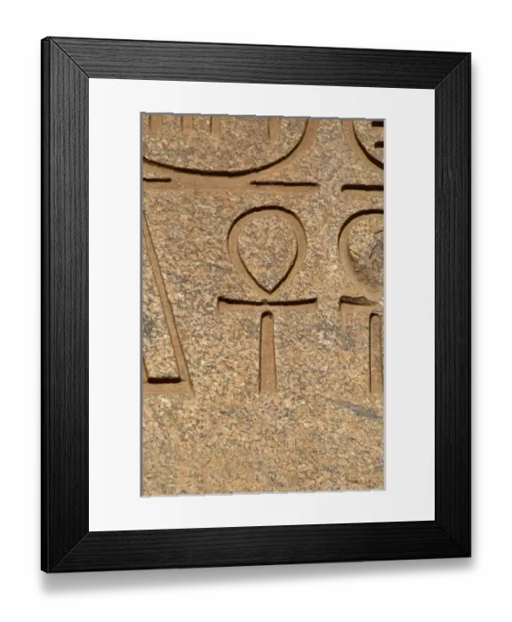 Framed Print : Ankh or key of life. Relief. First courtyard of Ramses II. Temple of Luxor. Dynasty XIX Framed Print : Ankh or key of life. Relief. First courtyard of Ramses II. Temple of Luxor. Dynasty XIX
