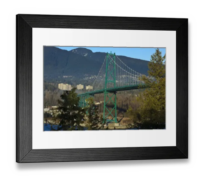 Framed Print : Canada, British Columbia, Vancouver, Stanley Park, part of the Lions Gate Bridge