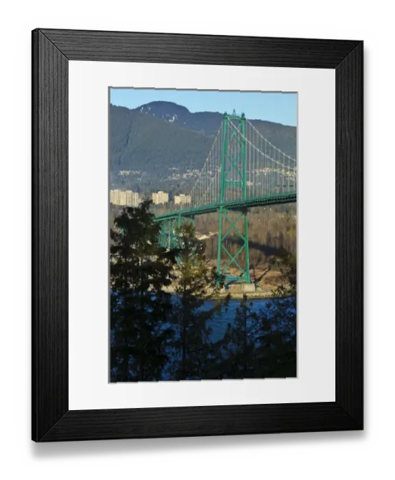 Framed Print : Canada, British Columbia, Vancouver, Stanley Park, part of the Lions Gate Bridge
