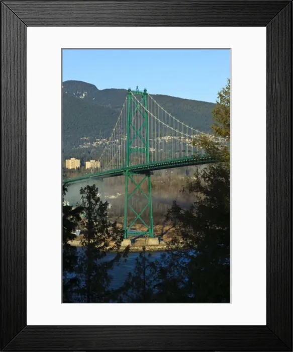 Framed Print : Canada, British Columbia, Vancouver, Stanley Park, part of the Lions Gate Bridge Framed Print : Canada, British Columbia, Vancouver, Stanley Park, part of the Lions Gate Bridge
