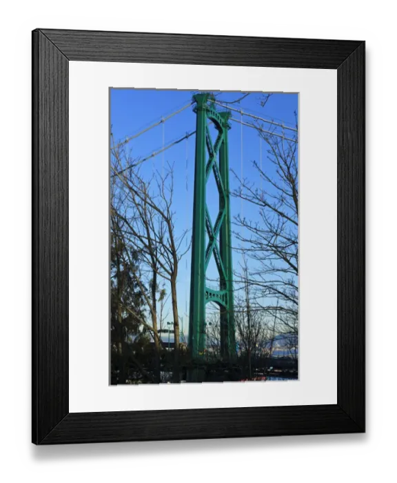 Framed Print : Canada, British Columbia, Vancouver, Stanley Park, part of the Lions Gate Bridge