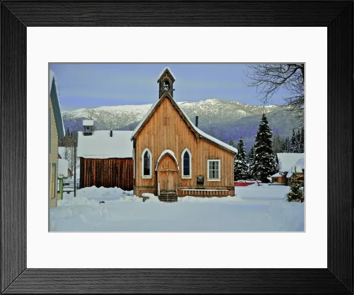 Framed Print : Barkerville Historic Town in winter. St. Saviors church in winter Framed Print : Barkerville Historic Town in winter. St. Saviors church in winter