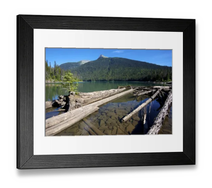 Framed Print : Ghost Lake Falls on the Matthew River in the Cariboo region of British Columbia is