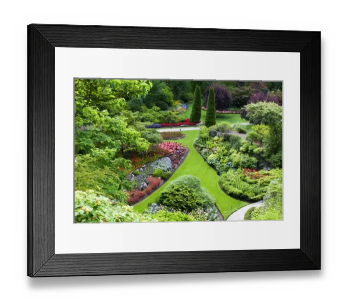 Framed Print : North America; Canada; BC; Victoria; Butchard Gardens In Full Bloom