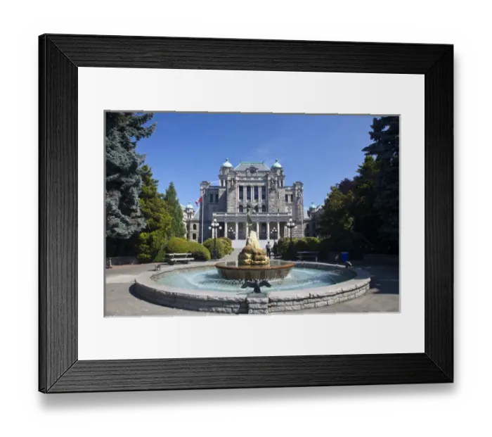 Framed Print : North America; Canada; British Columbia; Victoria; Fountain in Front of Parliament Building Framed Print : North America; Canada; British Columbia; Victoria; Fountain in Front of Parliament Building