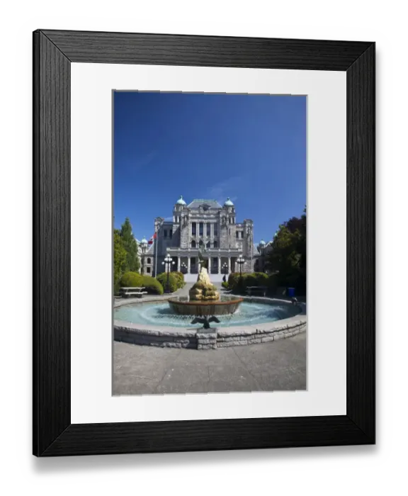 Framed Print : North America; Canada; British Columbia; Victoria; Fountain in Front of Parliament Building Framed Print : North America; Canada; British Columbia; Victoria; Fountain in Front of Parliament Building