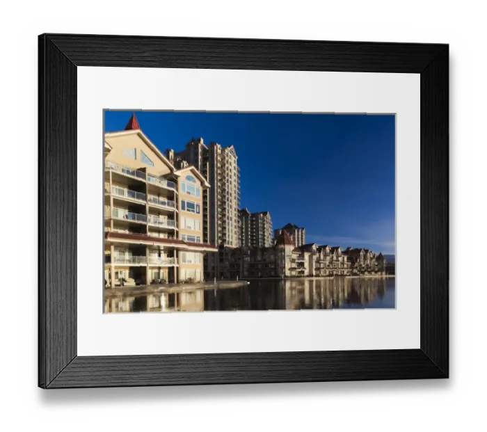Framed Print : Canada, British Columbia, Okanagan Valley, Kelowna, condo building by Lake Okanagan Framed Print : Canada, British Columbia, Okanagan Valley, Kelowna, condo building by Lake Okanagan