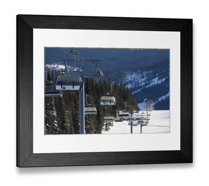 Framed Print : Canada, British Columbia, Sun Peaks, Sun Peaks Resort, Sunburst Express ski lift, winter Framed Print : Canada, British Columbia, Sun Peaks, Sun Peaks Resort, Sunburst Express ski lift, winter