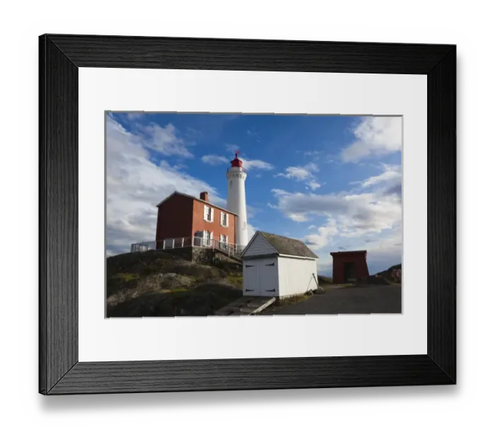 Framed Print : Canada, British Columbia, Vancouver Island, Victoria, Fisgard Lighthouse, exterior