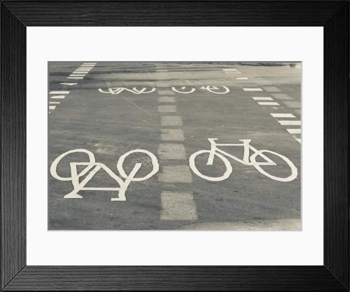 Framed Print : Canada, British Columbia, Vancouver, bicycle path road markings Framed Print : Canada, British Columbia, Vancouver, bicycle path road markings