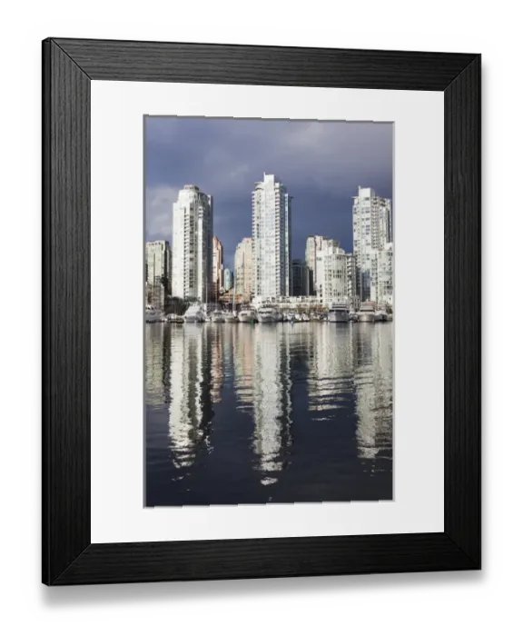 Framed Print : Canada, British Columbia, Vancouver, buildings along False Creek, morning Framed Print : Canada, British Columbia, Vancouver, buildings along False Creek, morning