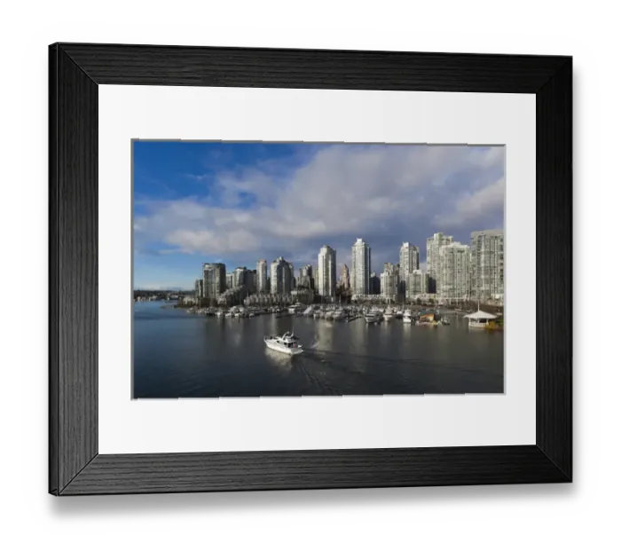 Framed Print : Canada, British Columbia, Vancouver, buildings along False Creek, morning