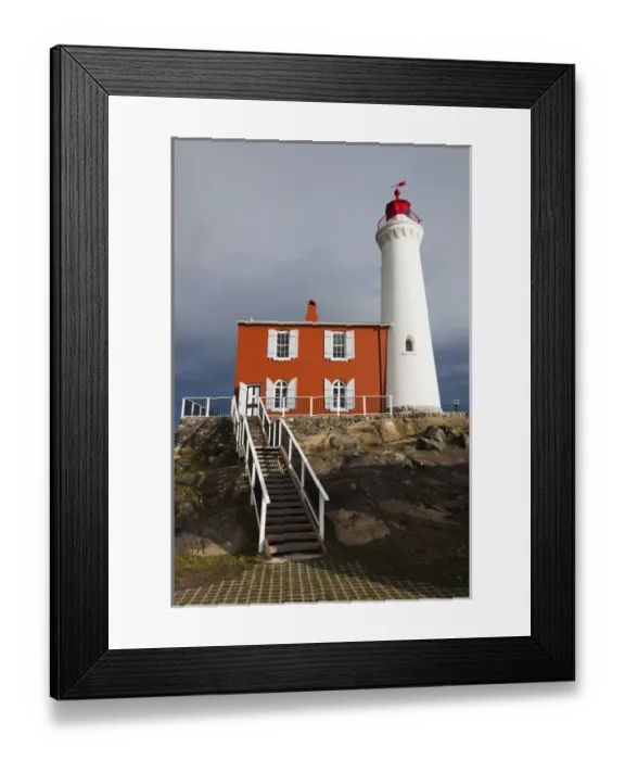 Framed Print : Canada, British Columbia, Vancouver Island, Victoria, Fisgard Lighthouse, exterior
