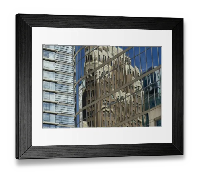 Framed Print : Building reflection, Vancouver, British Columbia Framed Print : Building reflection, Vancouver, British Columbia