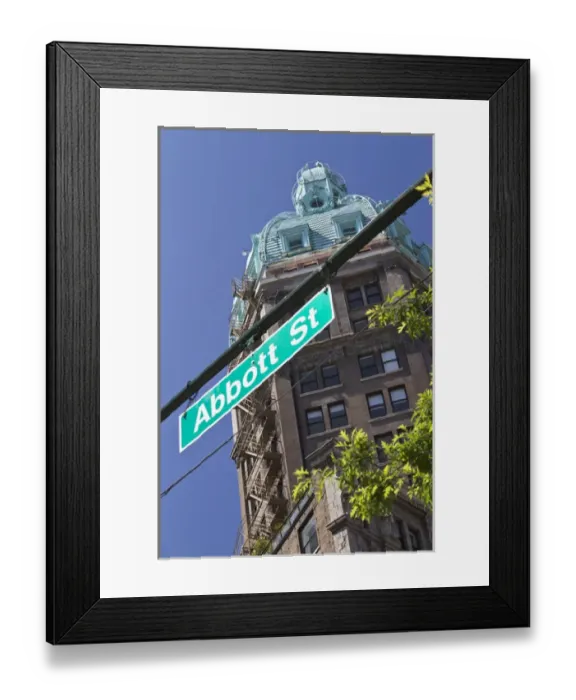Framed Print : Sun Tower on Abbott Street in Chinatown, Vancouver, British Columbia, Canada