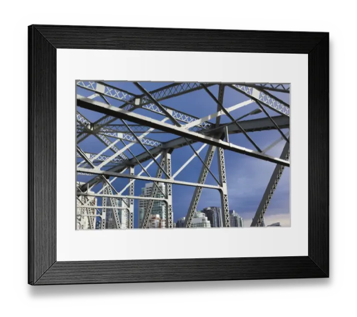 Framed Print : Canada, British Columbia, Vancouver, Burrard Street Bridge, detail