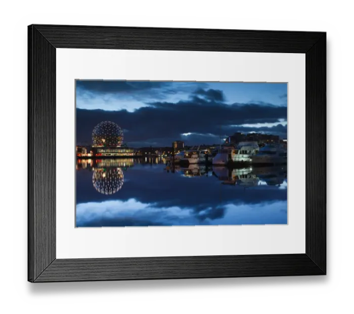 Framed Print : Canada, British Columbia, Vancouver, Granville Island, dawn view of False Creek