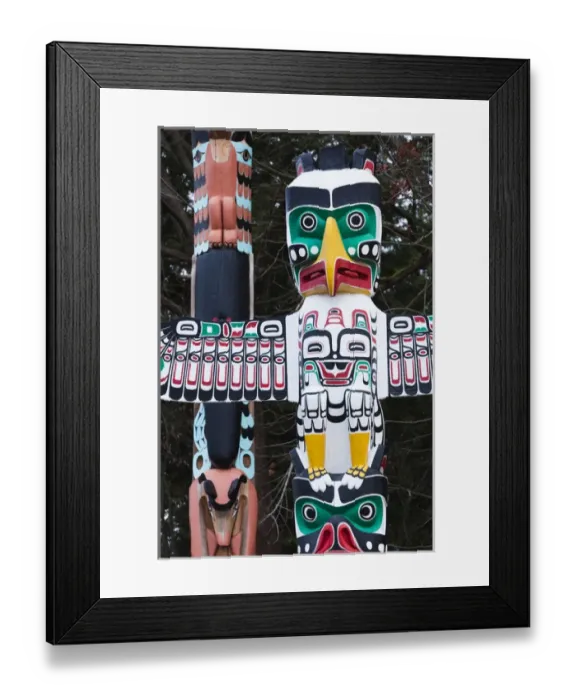 Framed Print : Canada, British Columbia, Vancouver, Stanley Park, First Nation Totem Poles