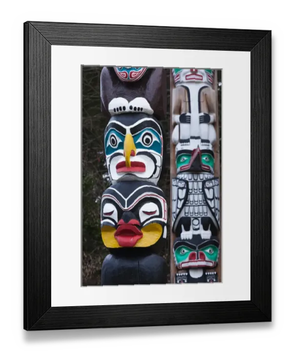 Framed Print : Canada, British Columbia, Vancouver, Stanley Park, First Nation Totem Poles