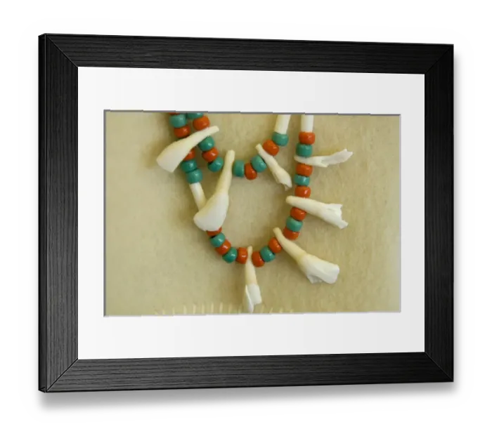 Framed Print : Canada, Manitoba, Churchill. Details of Inuit necklace