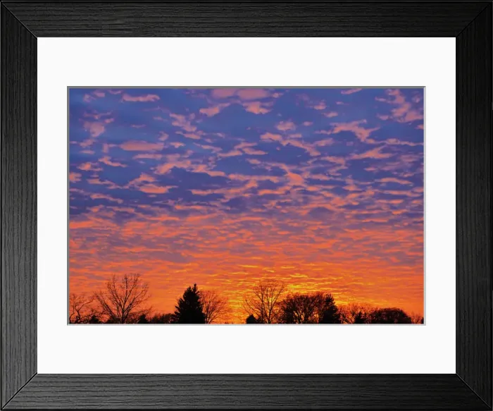 Framed Print : Canada, Manitoba, Winnipeg. Clouds at sunset