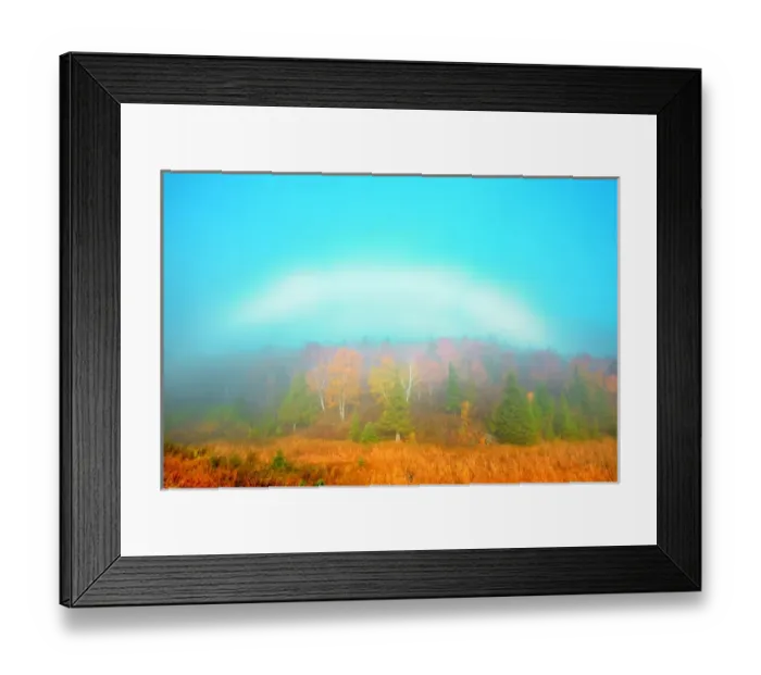 Framed Print : Canada, Manitoba, Whiteshell Provincial Park. Fogbow over forest in autumn colors Framed Print : Canada, Manitoba, Whiteshell Provincial Park. Fogbow over forest in autumn colors