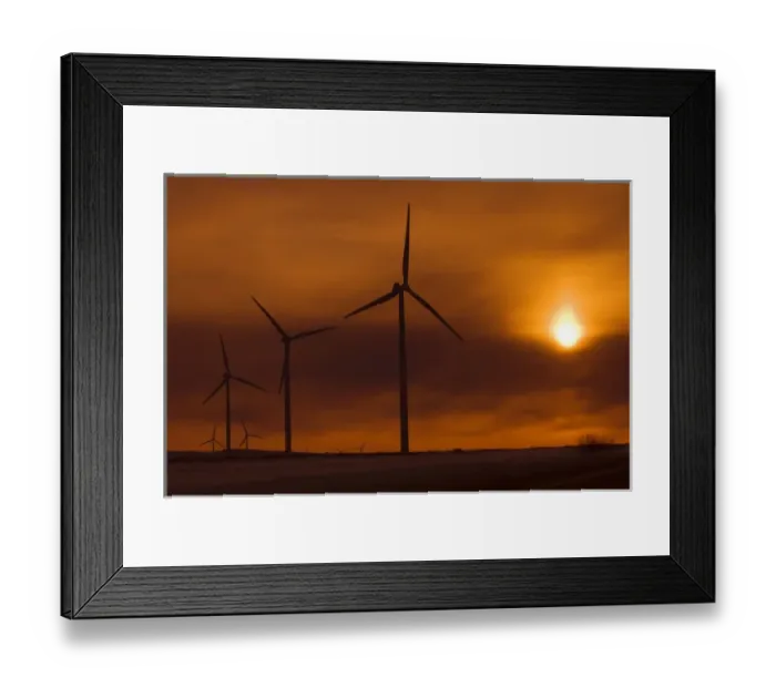 Framed Print : Canada, Manitoba, Somerset. Wind turbines at sunset Framed Print : Canada, Manitoba, Somerset. Wind turbines at sunset