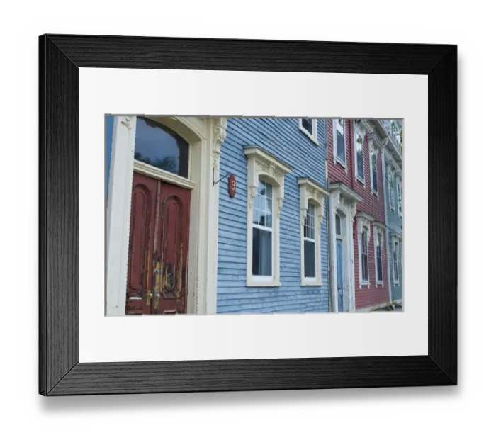 Framed Print : Canada Saint John New Brunswick old homes and doorways of wood Victorian houses