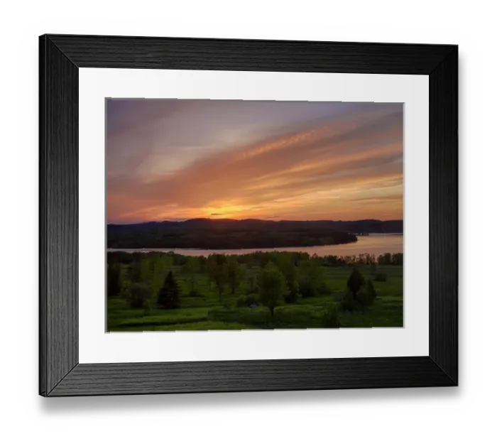 Framed Print : Canada, New Brunswick, Kingston, Shampers Bluff. Sunset on meadow and St. John River Framed Print : Canada, New Brunswick, Kingston, Shampers Bluff. Sunset on meadow and St. John River