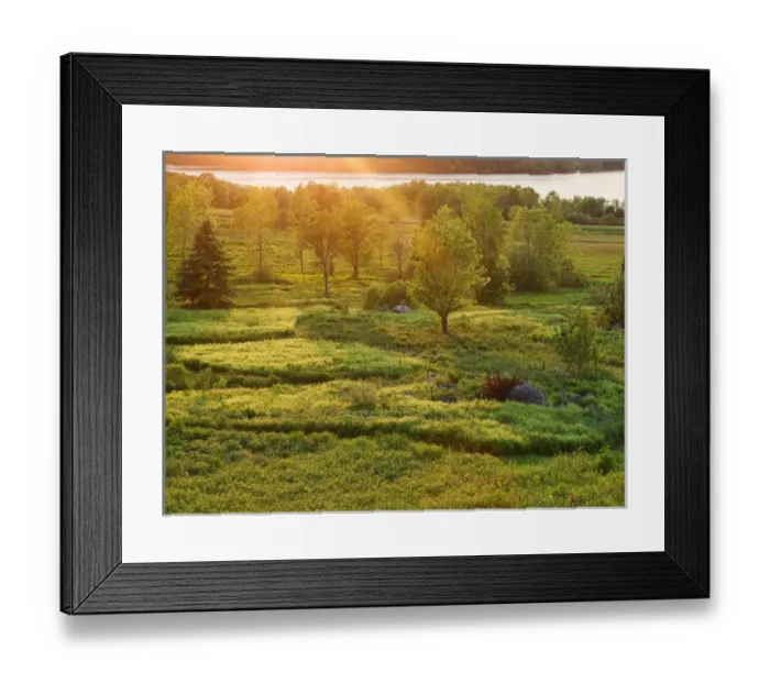 Framed Print : Canada, New Brunswick, Kingston, Shampers Bluff. Sunset rays on meadow and St. John River Framed Print : Canada, New Brunswick, Kingston, Shampers Bluff. Sunset rays on meadow and St. John River