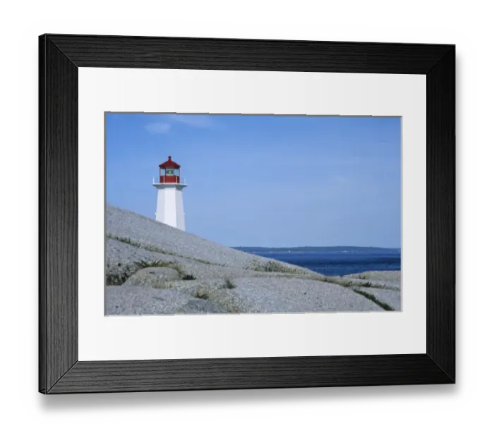 Framed Print : Canada, Nova Scotia, Early morning at Peggys Cove light Framed Print : Canada, Nova Scotia, Early morning at Peggys Cove light